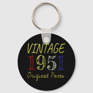 70. Geburtstagsgeschenk Vintage 1951 Originalteile Schlüsselanhänger