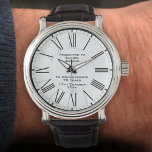 70. Geburtstagsgeschenk Watch Armbanduhr<br><div class="desc">Geburtstagsgeschenk Armbanduhr. Zum Feiern eines besonderen 70. Geburtstages. Ein bedeutender Meilenstein zum Geburtstag mit einer Geburtstagsgeschenkuhr mit dem Namen des Empfängers sowie dem 70. Geburtstag der Sehenswürdigkeit. Saubere und stilvolle römische Zahlen auf weißem Hintergrund. 70. Siebzig Jahre alt. 70. Geburtstagsgeschenkuhr.</div>