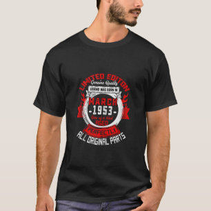 70. Geburtstagsgeschenke Legends Geboren im März 1 T-Shirt