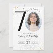 70. Geburtstagsgoldene Einladung mit Foto (Vorderseite)
