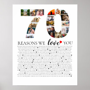 70. Geburtstagsgründe, warum wir dich lieben Mama  Poster
