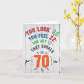 70. Geburtstagskarte Funny - Altersgleichung 70 Karte (Gelbe Blume)