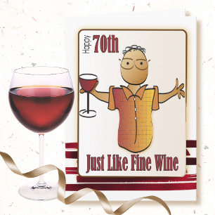 70 Geburtstagskarte für den Menschen - Fine Wine Karte