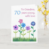 70. Geburtstagskarte für Großmutter - Blume Karte (Gelbe Blume)