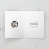 70. Geburtstagskarte mit Schneeleopard Karte (Innenseite)