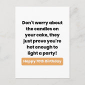 70. Geburtstagskarte Spaß Postkarte (Vorderseite)