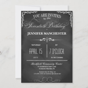 70. Geburtstagskarte Typografisches Party Einladun Einladung