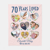 70. Geburtstagskorb Fleecedecke (Vorderseite)