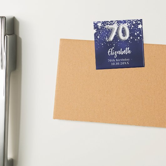 70. Geburtstagsnacht blaue Silberstars Magnet
