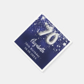 70. Geburtstagsnacht blaue Silberstars Serviette (Ecke)