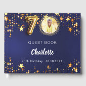 70. Geburtstagsnacht mit Goldstern Foto Gästebuch (Vorderseite)