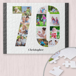 70. Geburtstagsnummer 70 Foto-Collage 13 Fotos Puzzle