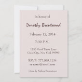 70. Geburtstagspartei CHOCOLATE Rose W1114 Einladung (Rückseite)