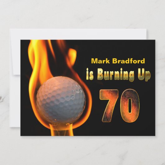 70. GEBURTSTAGSPARTEI - GOLFBALLBURNING EINLADUNG (Vorderseite)