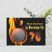 70. GEBURTSTAGSPARTEI - GOLFBALLBURNING EINLADUNG (Stehend Vorderseite)