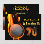 70. GEBURTSTAGSPARTEI - GOLFBALLBURNING EINLADUNG (Vorne/Hinten)