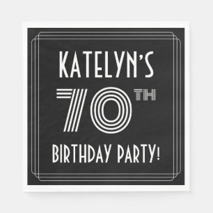 70. Geburtstagsparty: Art-Déco-Stil + Individuelle Serviette
