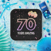 70. Geburtstagsparty Balloons und Confetti Pappteller (Party)