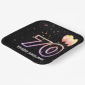 70. Geburtstagsparty Balloons und Confetti Pappteller (Gewinkelt)