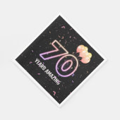70. Geburtstagsparty Balloons und Confetti Serviette (Ecke)