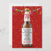 70. Geburtstagsparty Bierflasche Einladung (Vorderseite)