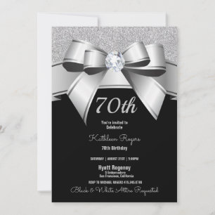 70. Geburtstagsparty Black & Silver Glitzer laden
