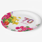 70. Geburtstagsparty Blumenstrauß Blume Teller (Schrägansicht)
