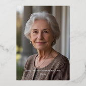 70. Geburtstagsparty Botanisches Elegantes Braun Folieneinladung (Rückseite)