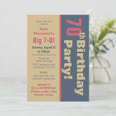 70. Geburtstagsparty Einladung (Stehend Vorderseite)