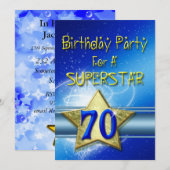 70. Geburtstagsparty Einladung für einen Superstar (Vorne/Hinten)