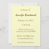 70. Geburtstagsparty Einladung GOLD Rose (Rückseite)