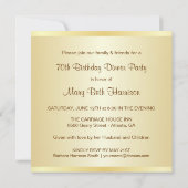 70. Geburtstagsparty - Einladungen zum Foto (Rückseite)