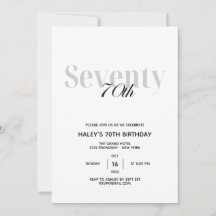 70. Geburtstagsparty Elegant Chic Black and White