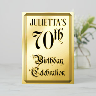 70. Geburtstagsparty — Elegantes Script + Individu Folieneinladung