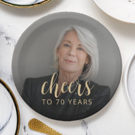 70. Geburtstagsparty Foto Cheers Pappteller