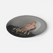 70. Geburtstagsparty Foto Cheers Pappteller (Schrägansicht)