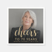 70. Geburtstagsparty Foto Cheers Serviette (Vorderseite)