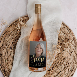 70. Geburtstagsparty Foto Cheers Weinetikett