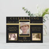 70. Geburtstagsparty Foto Einladungen (Stehend Vorderseite)