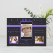70. Geburtstagsparty Foto Einladungen (Stehend Vorderseite)
