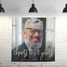 70. Geburtstagsparty Foto Gold Script Cheers