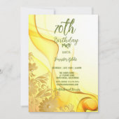 70. Geburtstagsparty Gelbe Blumen & Wirbel Einladung (Vorderseite)