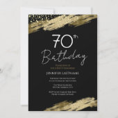 70. Geburtstagsparty Gold Black Einladung (Vorderseite)