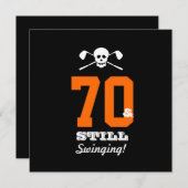 70. Geburtstagsparty Golf - noch schwingen! Einladung (Vorne/Hinten)