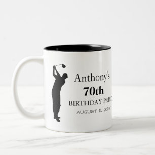 70. Geburtstagsparty Golfer Black Par Seventieth Zweifarbige Tasse