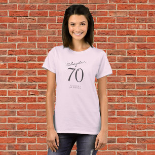 70. Geburtstagsparty Gray Script Pink T-Shirt