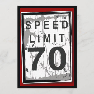 70. Geburtstagsparty Grungy Speed Limit Sign Einladung