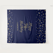 70. Geburtstagsparty im Hintergrund von Gold & Nav Wandteppich (Vorderseite (Horizontal))