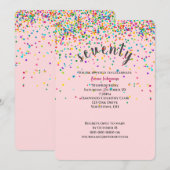 70. Geburtstagsparty Konfetti Einladung (Vorne/Hinten)