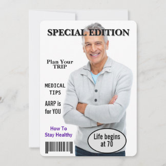 70. Geburtstagsparty Magazine Cover Einladung